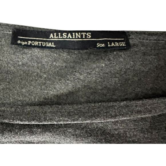 All Saints Pari Draped Grey Soft Jersey Mini Dress (L) - Picture 10 of 11